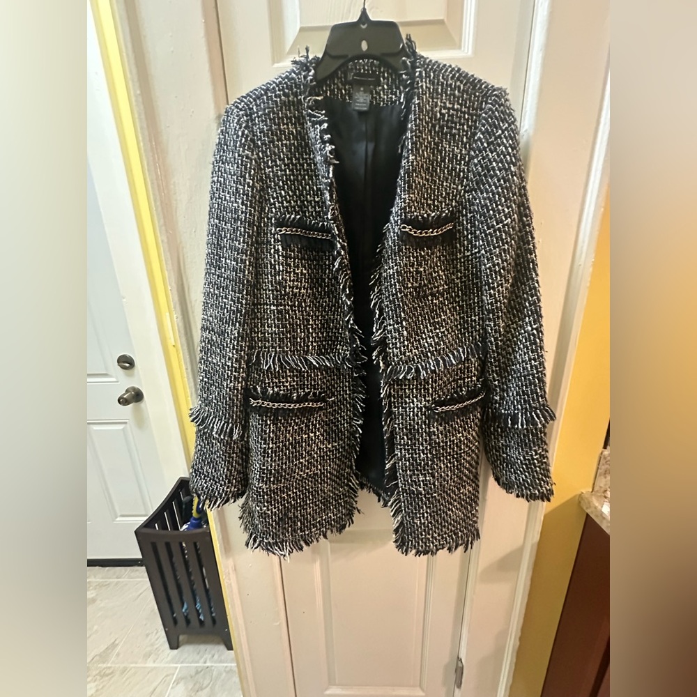 INC International Concepts Monochrome Tweed Blazer
